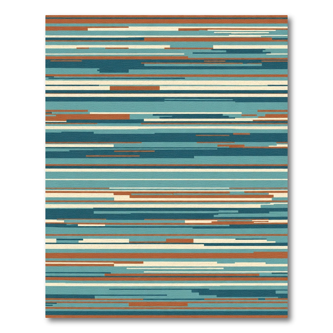Abstract Horizontal Stripe Canvas Rug