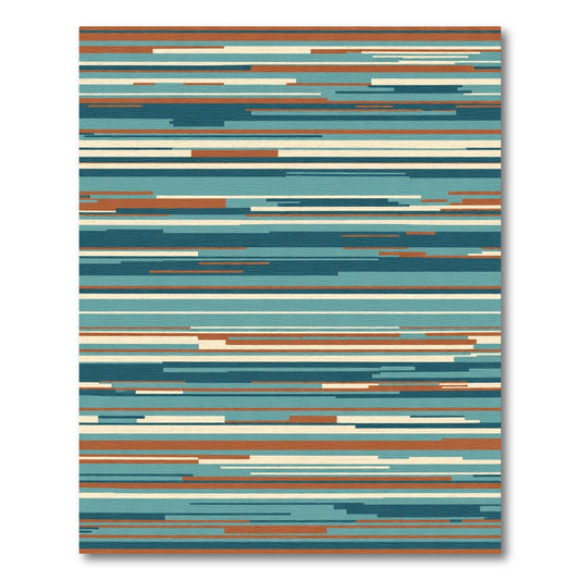 Abstract Horizontal Stripe Canvas Rug