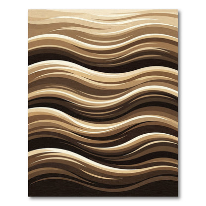 Warm Tones Layered Wave Rug
