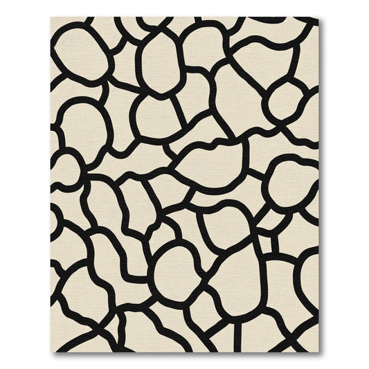 Abstract Beige Organic Shape Rug