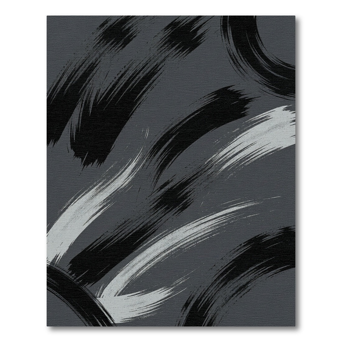Modern Monochrome Abstract Sweep Rug