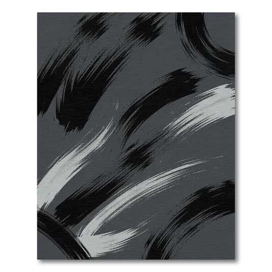 Modern Monochrome Abstract Sweep Rug