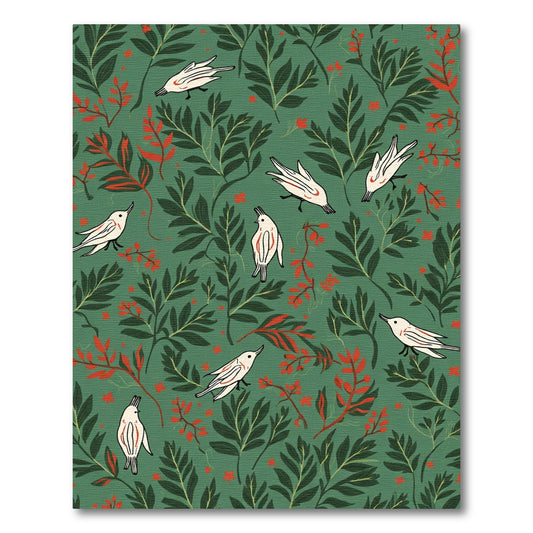 Emerald Green Bird and Berry Blossom Rug