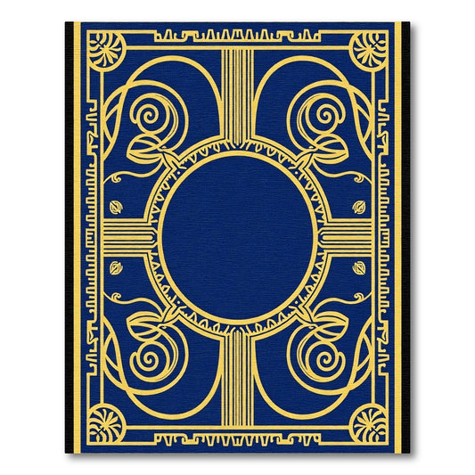 Deep Blue Golden Celestial Medallion Rug