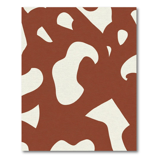 Rusty Brown Organic Shape Overlay Rug