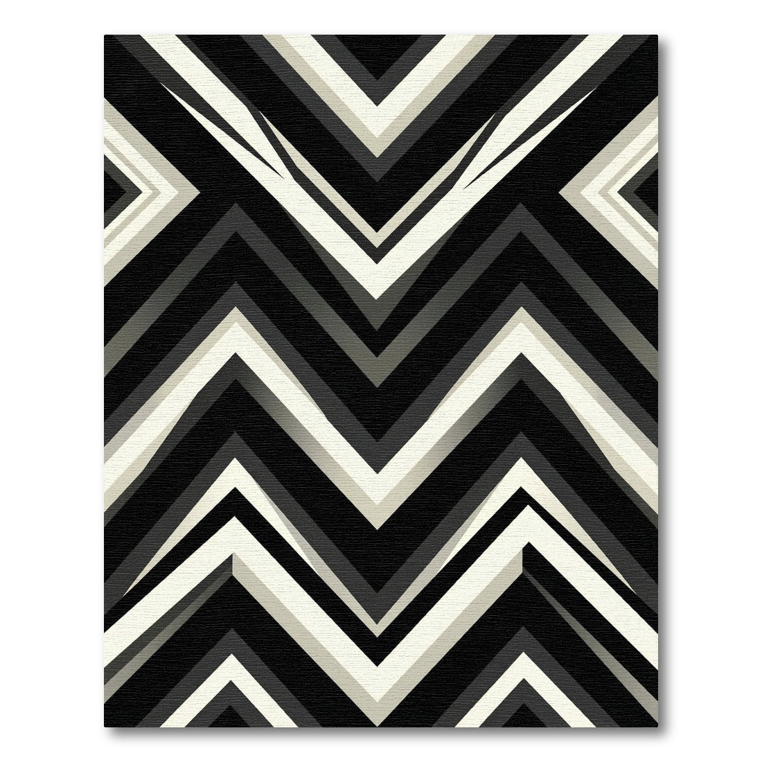 Monochromatic Chevron Zigzag Geometric Rug