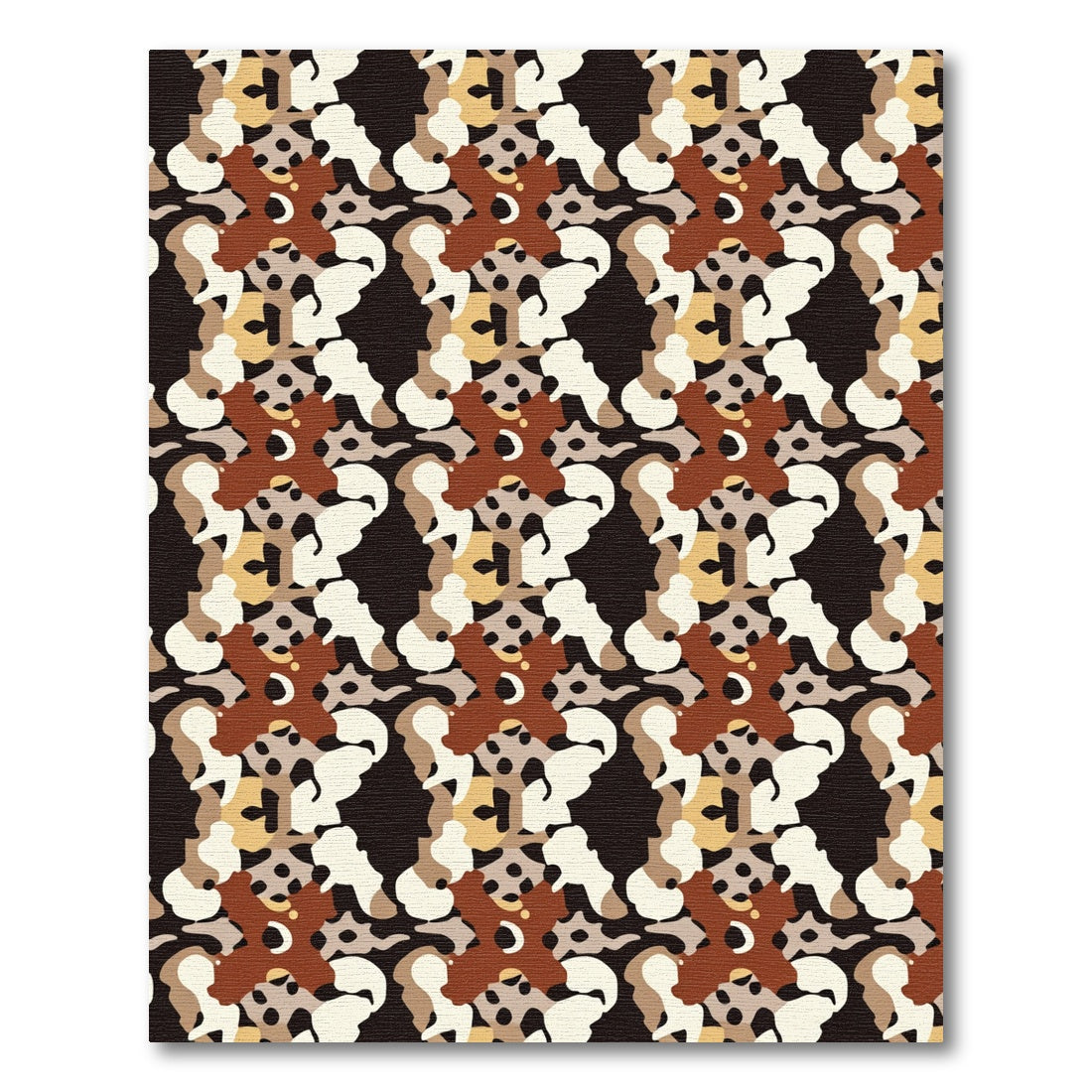 Earthy Tones Organic Symmetrical Layout Rug