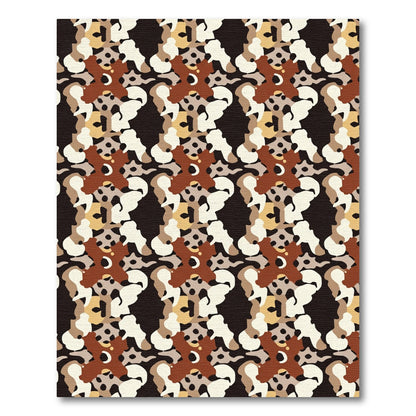 Earthy Tones Organic Symmetrical Layout Rug