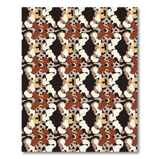 Earthy Tones Organic Symmetrical Layout Rug