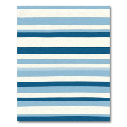 Coastal Blue Horizon Stripe Rug