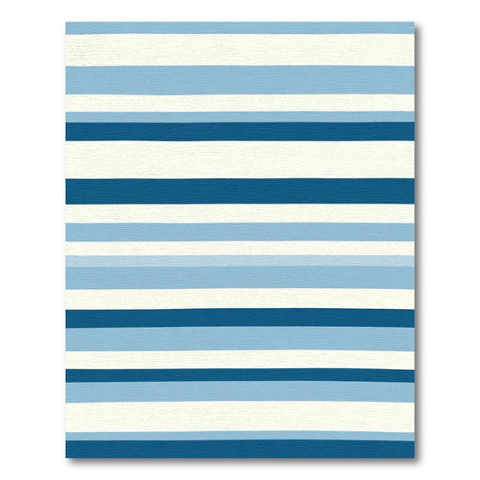 Coastal Blue Horizon Stripe Rug