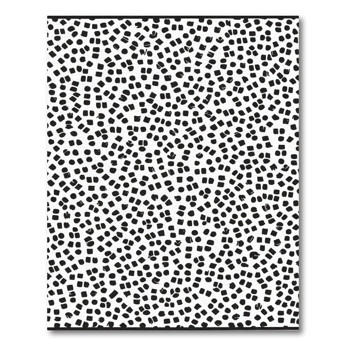 Abstract Black White Dotted Square Rug
