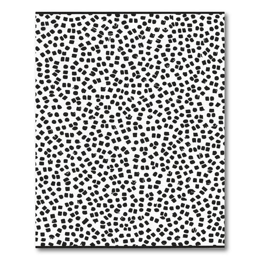 Abstract Black White Dotted Square Rug