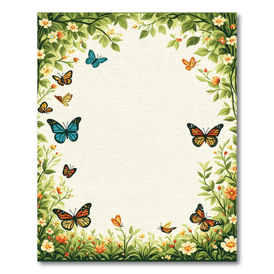Lush Greenery Butterfly Garden Rug