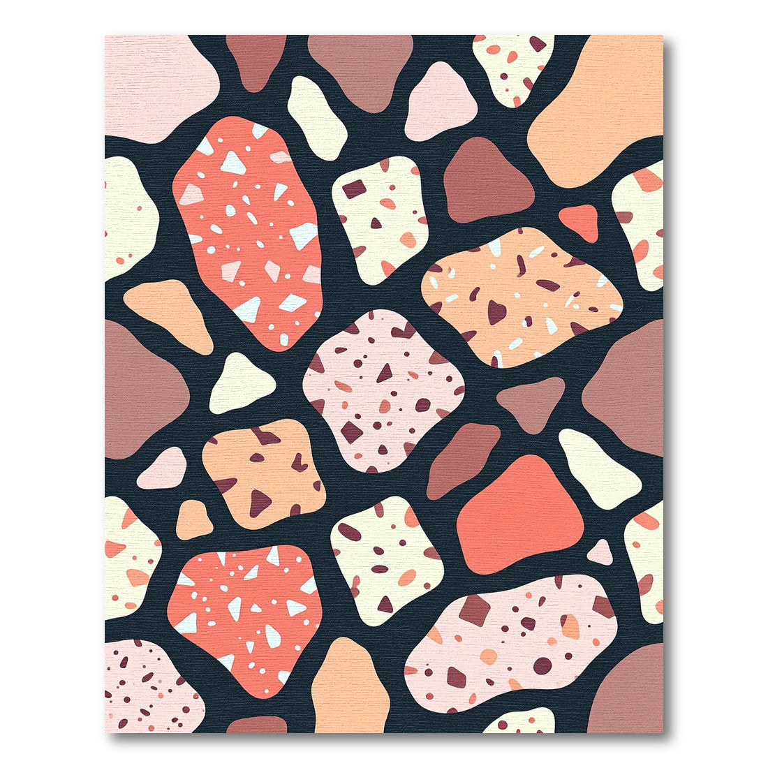 Abstract Terrazzo Stone Collage Rug