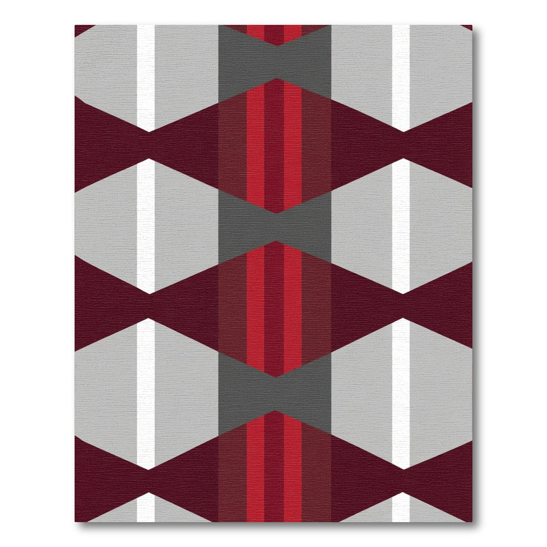 Geometric Hexagon Stripes Burgundy Rug