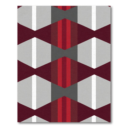Geometric Hexagon Stripes Burgundy Rug