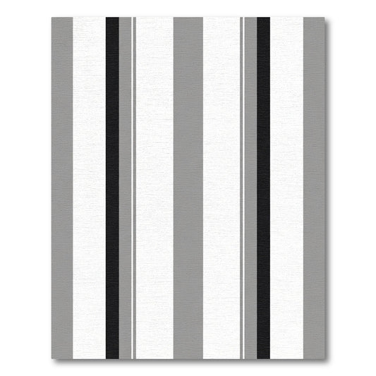 Modern Gray White Black Stripe Rug