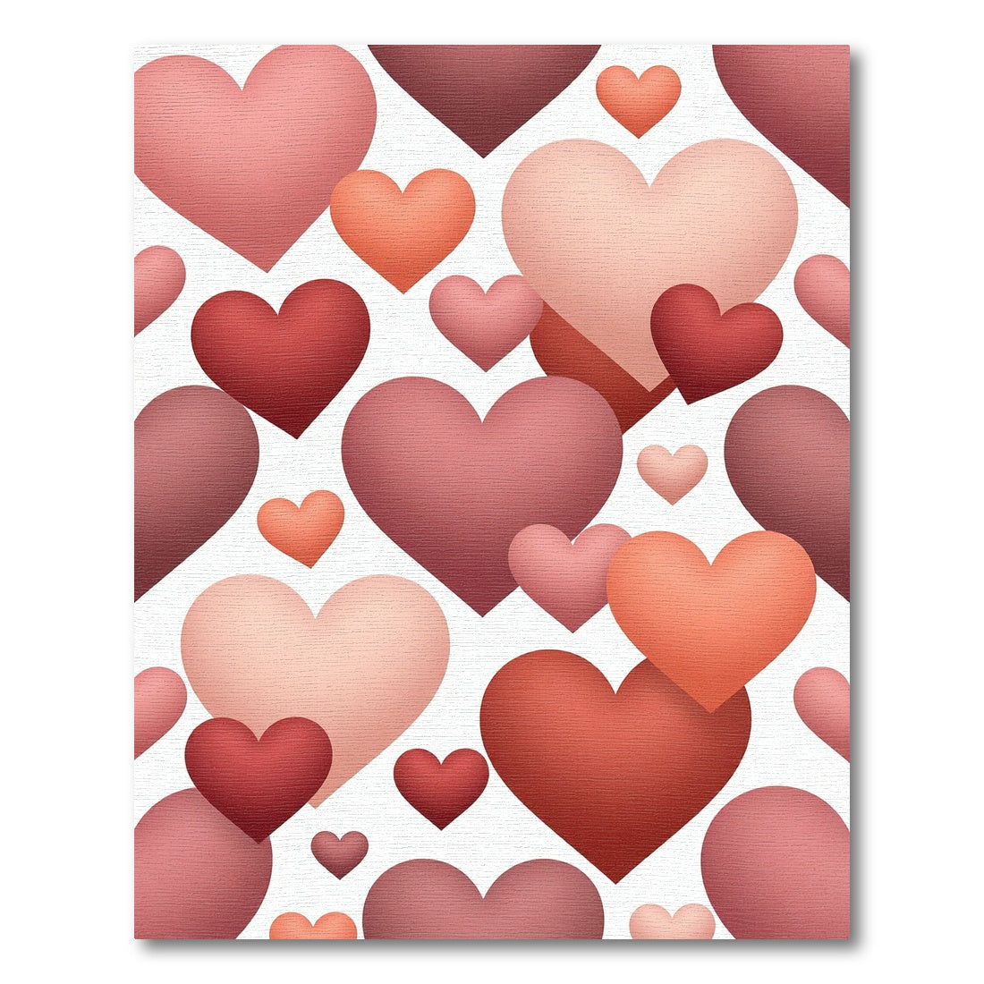 Romantic Blush and Crimson Heart Collage Rug