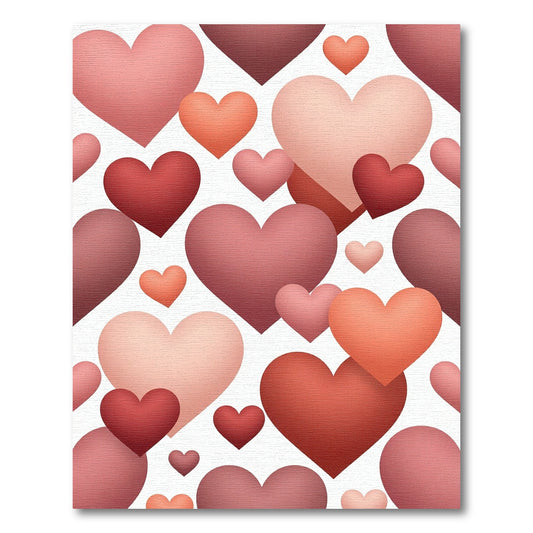 Romantic Blush and Crimson Heart Collage Rug