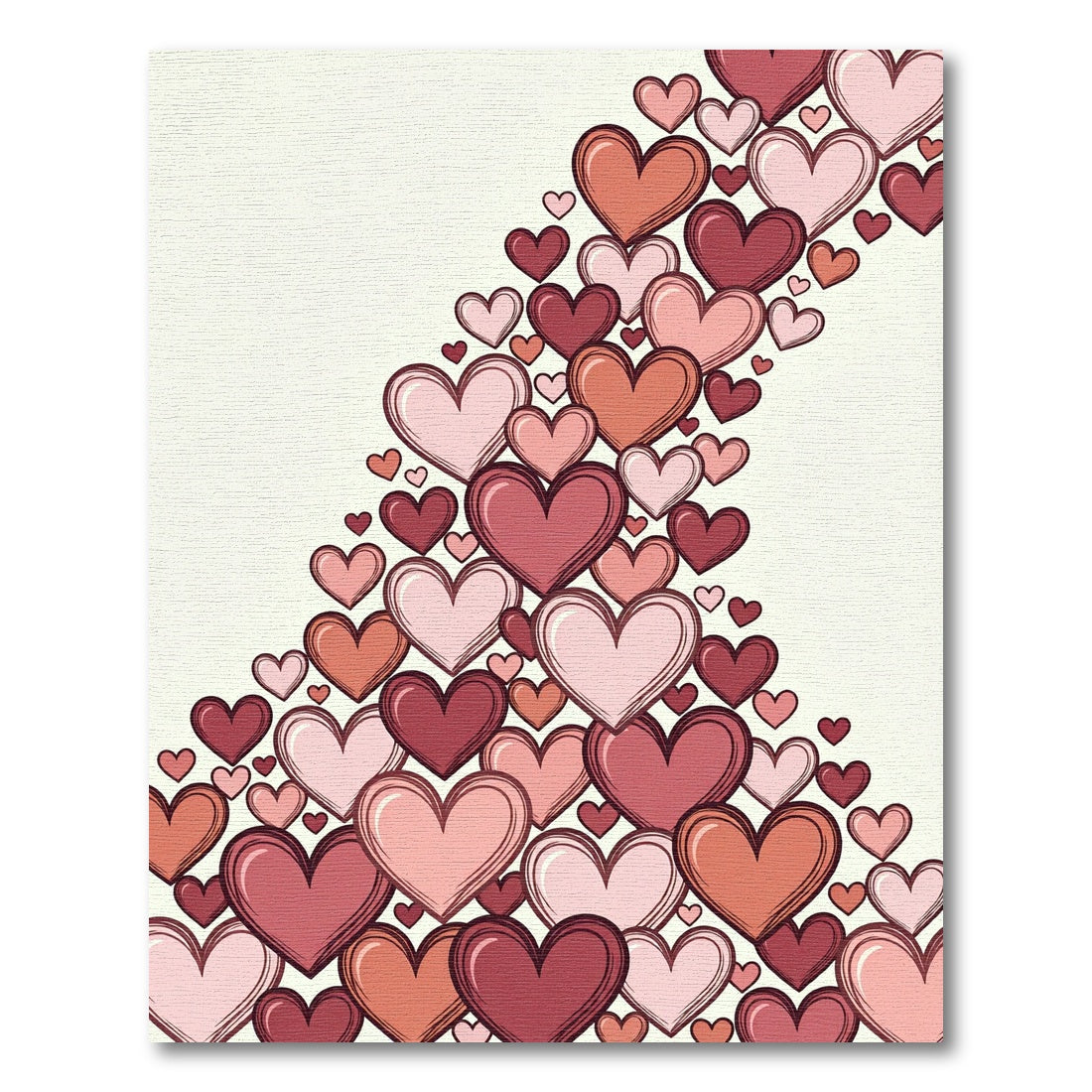Romantic Pink Heart Cascade Rug