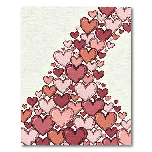 Romantic Pink Heart Cascade Rug
