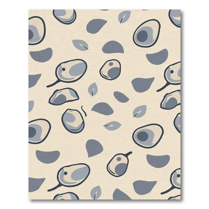 Creamy Gray Botanical Abstract Shapes Rug