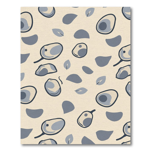 Creamy Gray Botanical Abstract Shapes Rug