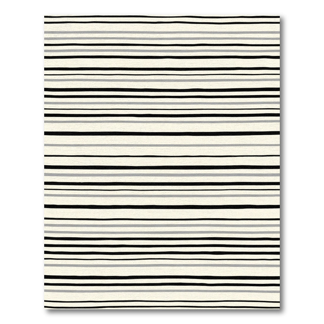 Classic Black Gray Cream Stripe Rug