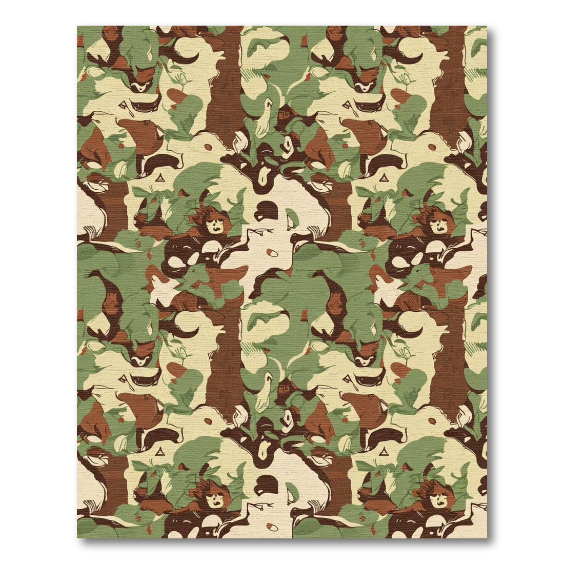 Woodland Camouflage Abstract Animal Rug