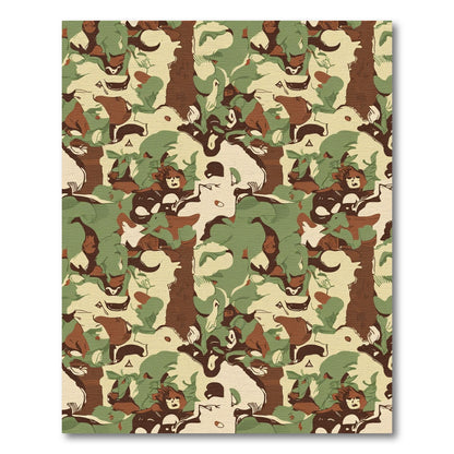 Woodland Camouflage Abstract Animal Rug