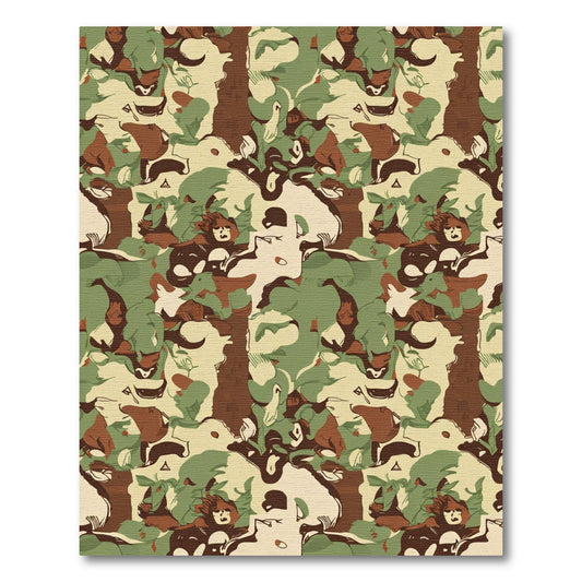 Woodland Camouflage Abstract Animal Rug