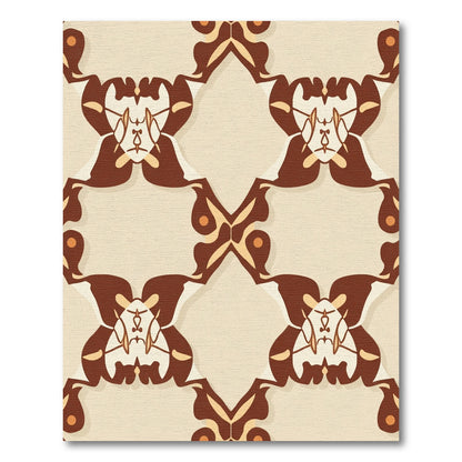 Earthy Cream Brown Lattice Arch Rug