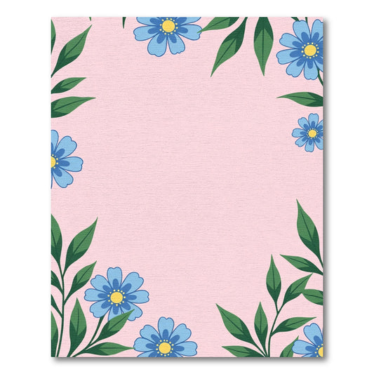 Soft Pink Floral Vines Rug