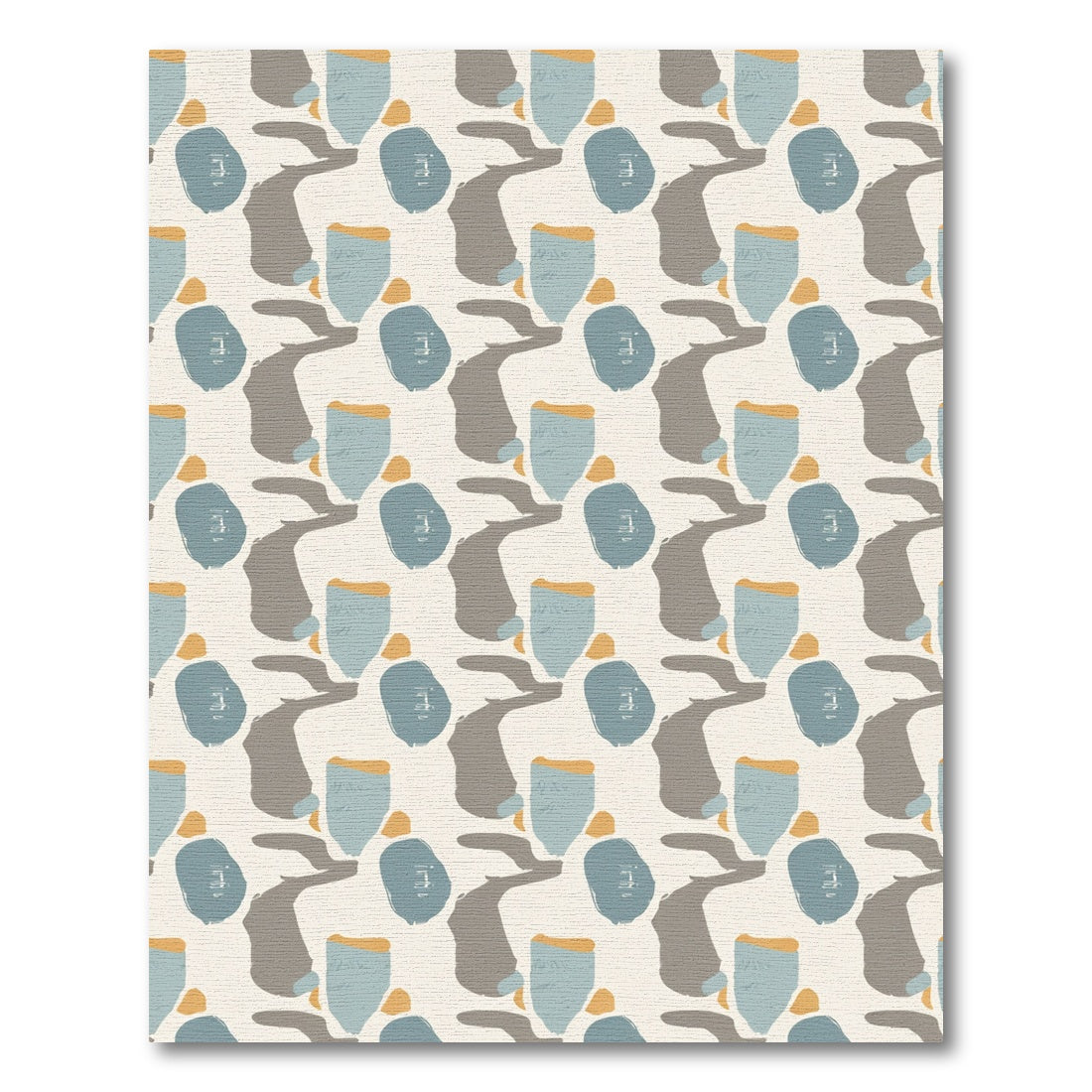 Abstract Organic Collage Terracotta Blue Rug
