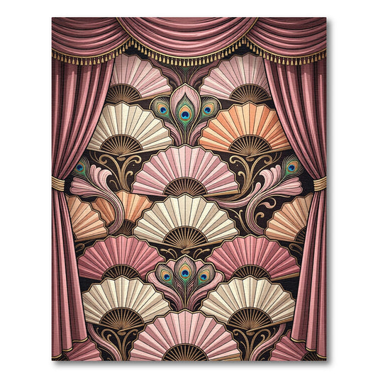 Pink Peach Fan Peacock Feather Radiance Rug