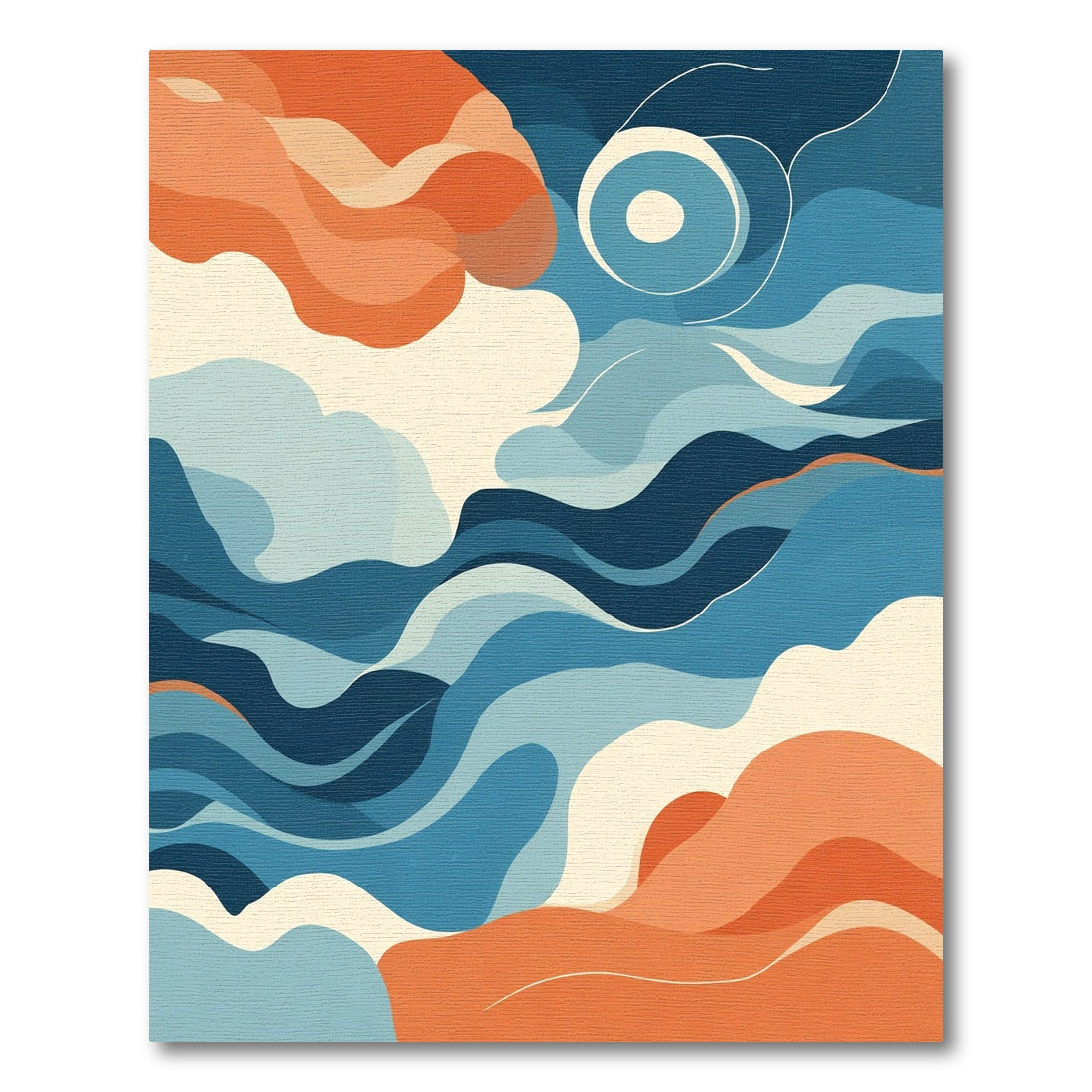Oceanic Abstract Wave Composition Rug