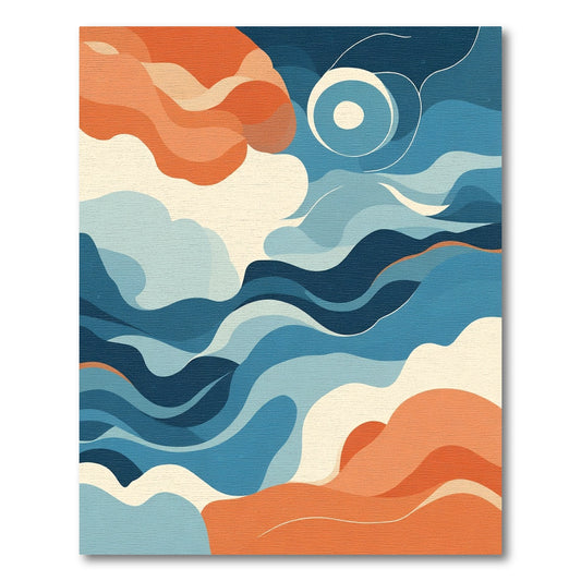 Oceanic Abstract Wave Composition Rug