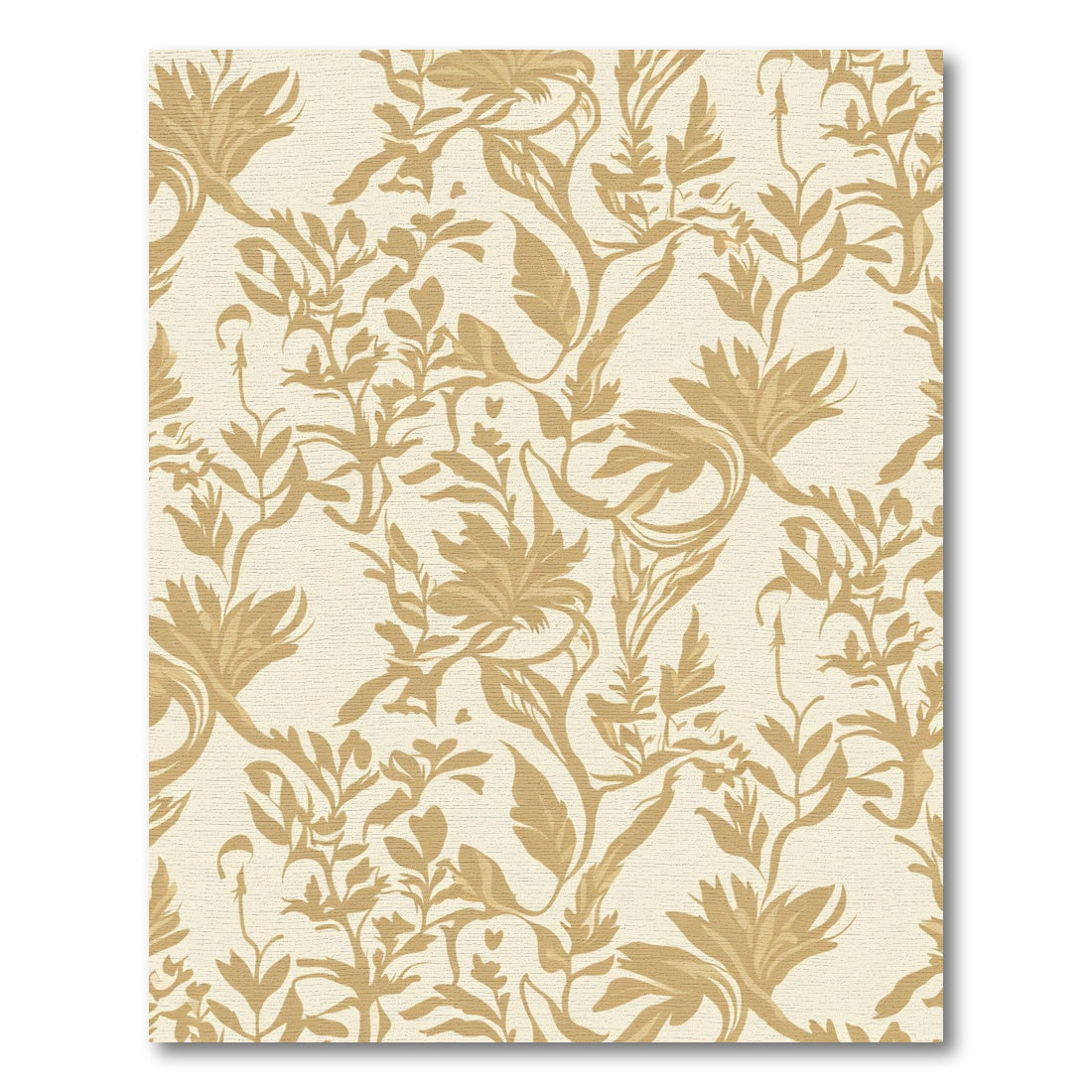 Golden Botanical Vine Scroll Rug
