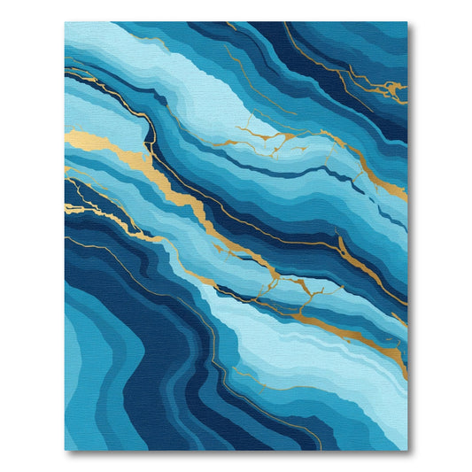 Oceanic Blue Agate Wave Rug