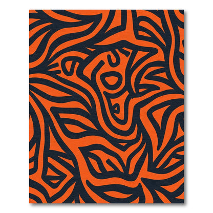 Bold Orange Abstract Swirl Rug