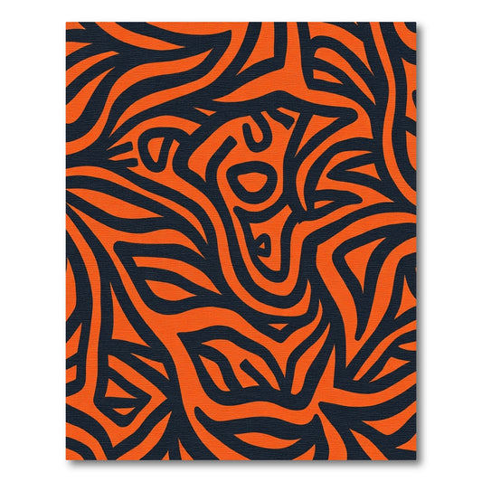 Bold Orange Abstract Swirl Rug