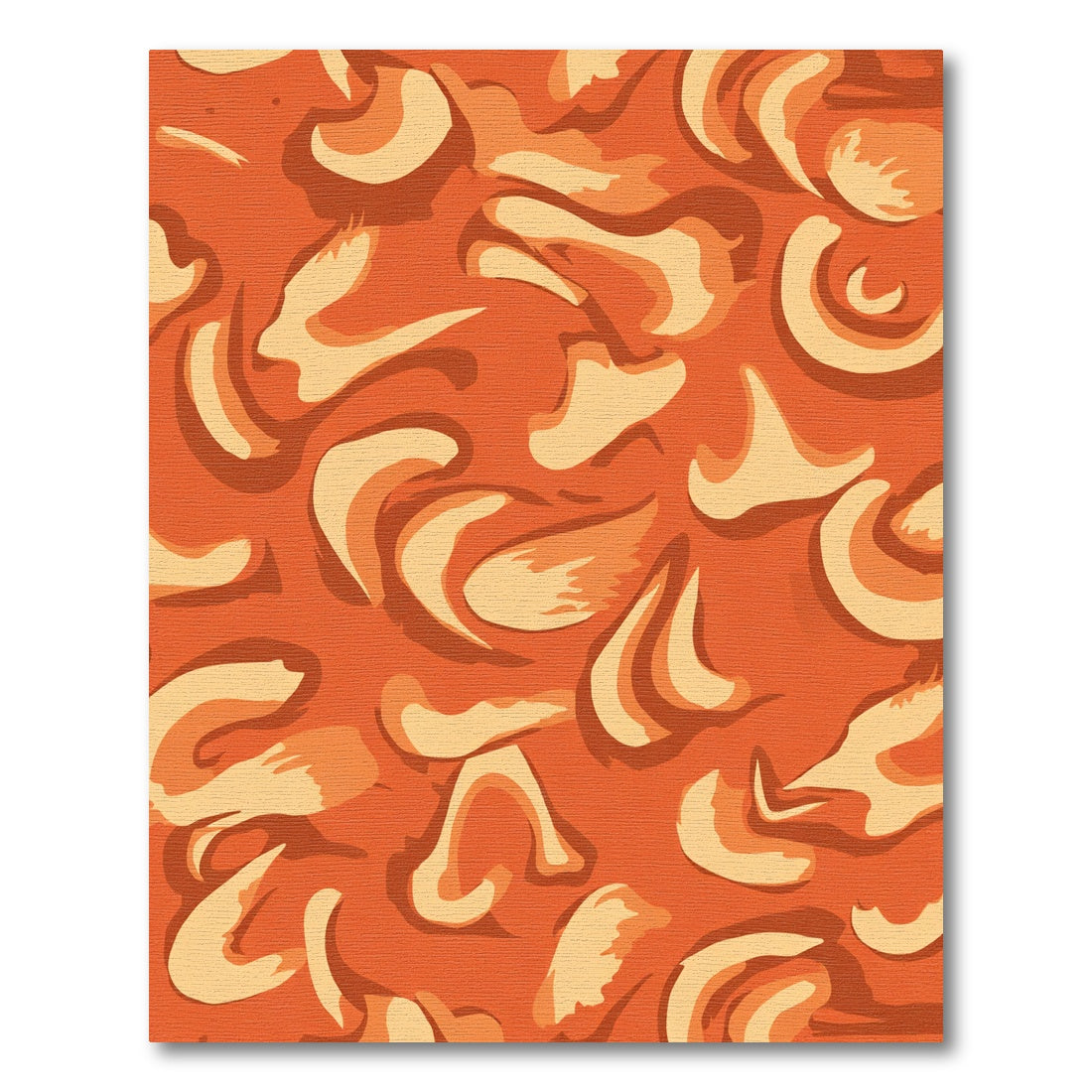 Deep Orange Abstract Organic Swirls Rug