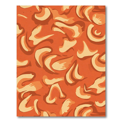 Deep Orange Abstract Organic Swirls Rug