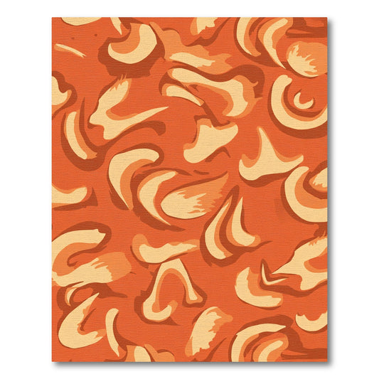 Deep Orange Abstract Organic Swirls Rug