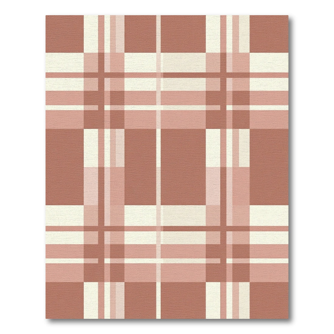 Terracotta Checkered Lines Rug