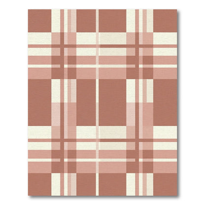 Terracotta Checkered Lines Rug
