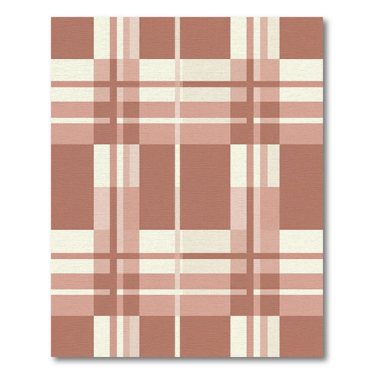 Terracotta Checkered Lines Rug