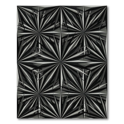Monochromatic Jagged Starburst Pattern Rug
