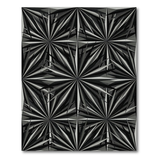 Monochromatic Jagged Starburst Pattern Rug